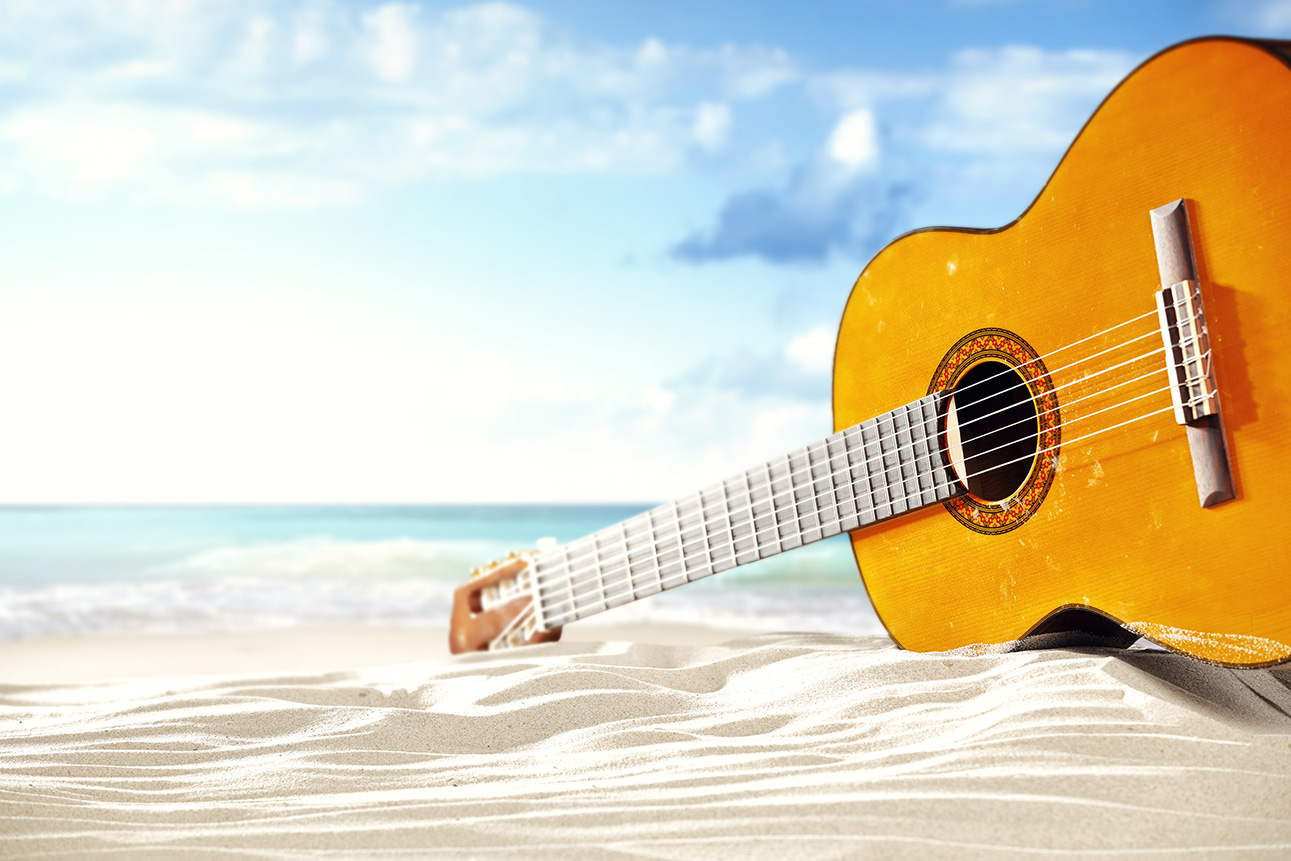 Guitar on the beach